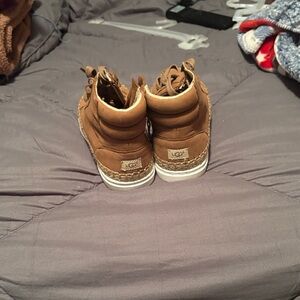UGG Kids Tan Boots with White Soles